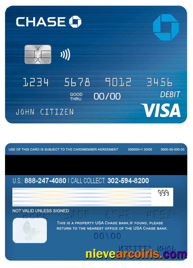 USA Chase bank visa debit card 2 
